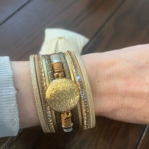 Saachi Women’s Multi-strap Vegan Leather with Magnetic Clasp Bracelet